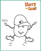 Harry the Bean Colouring Sheet
