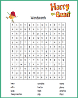 Harry the Bean Wordsearch